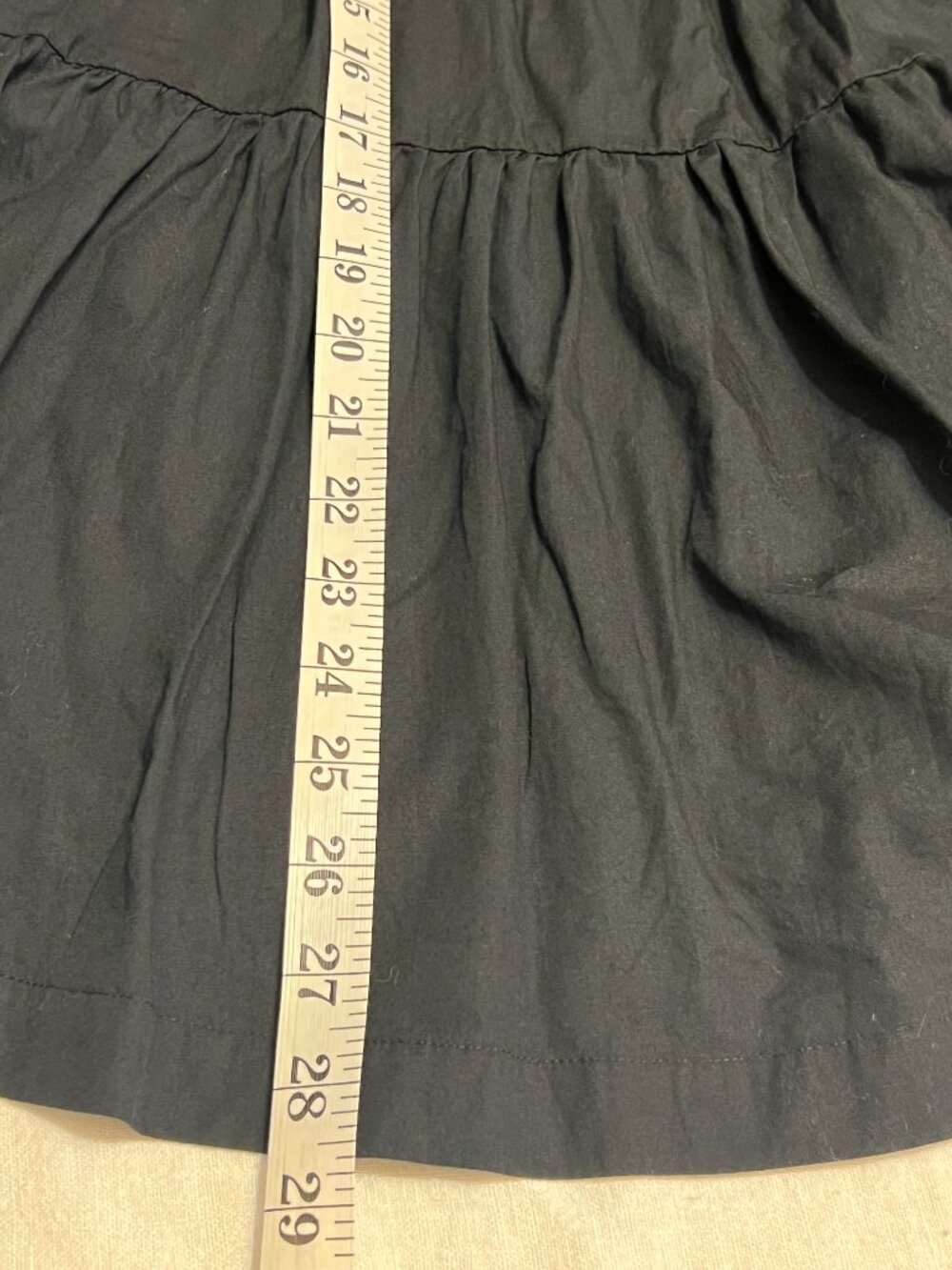 Anthropologie Black Halter Smocked Tiered Mini Dress Keyhole Cutout Size M - Picture 9 of 10